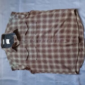Vintage Pendleton Wool Shirt Size Large Green Wool Sleevless Oudoor